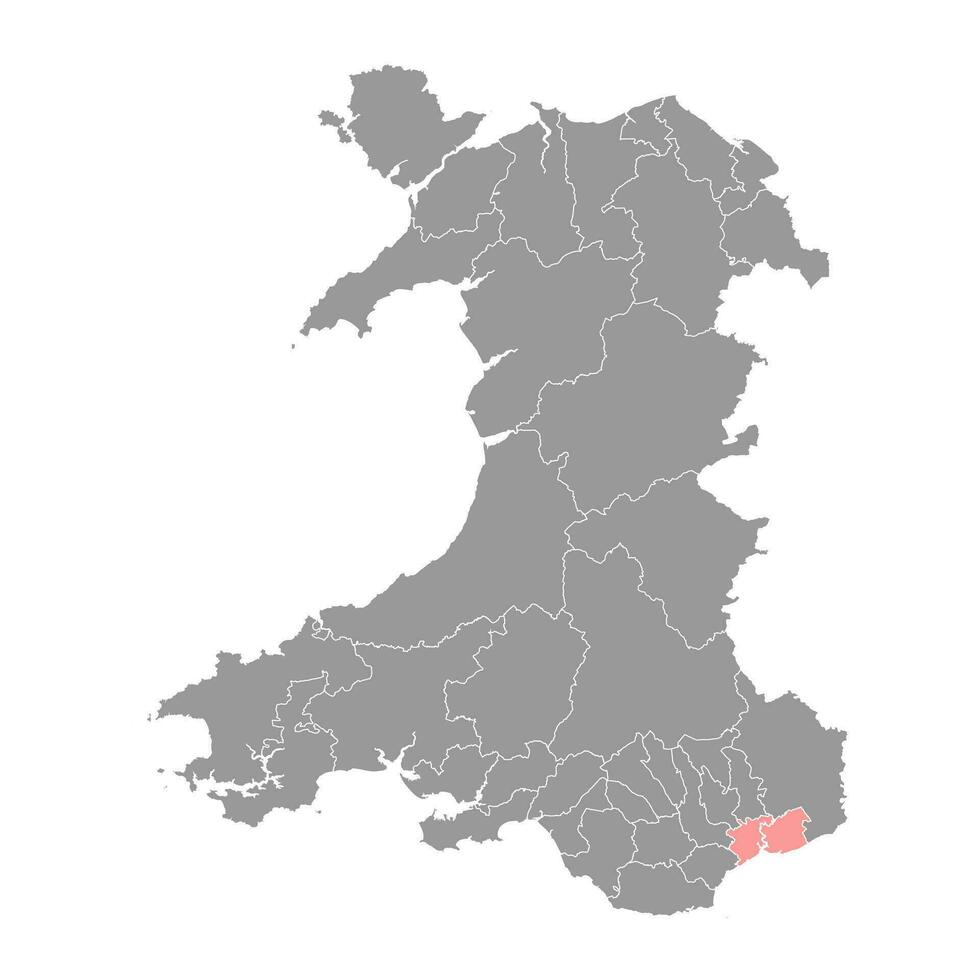 District of Newport map, district of Wales. Vector illustration.