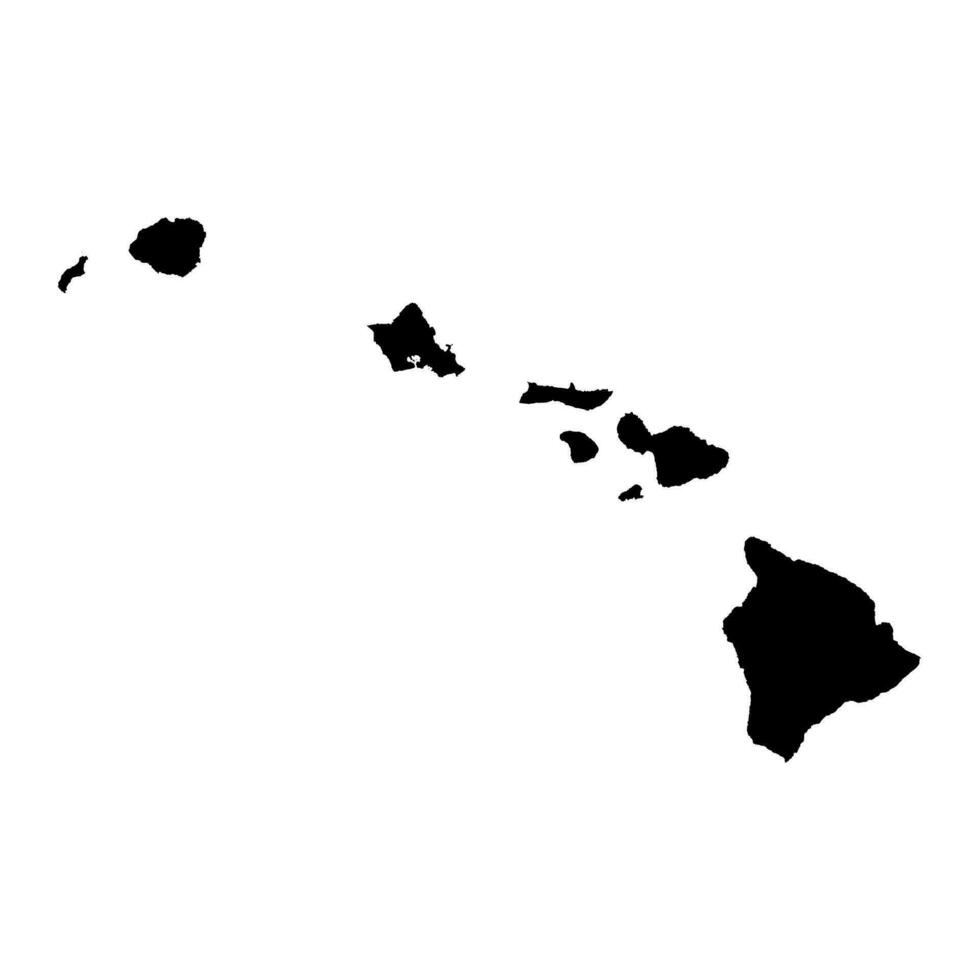 Hawaii state map with islands. Vector illustration.