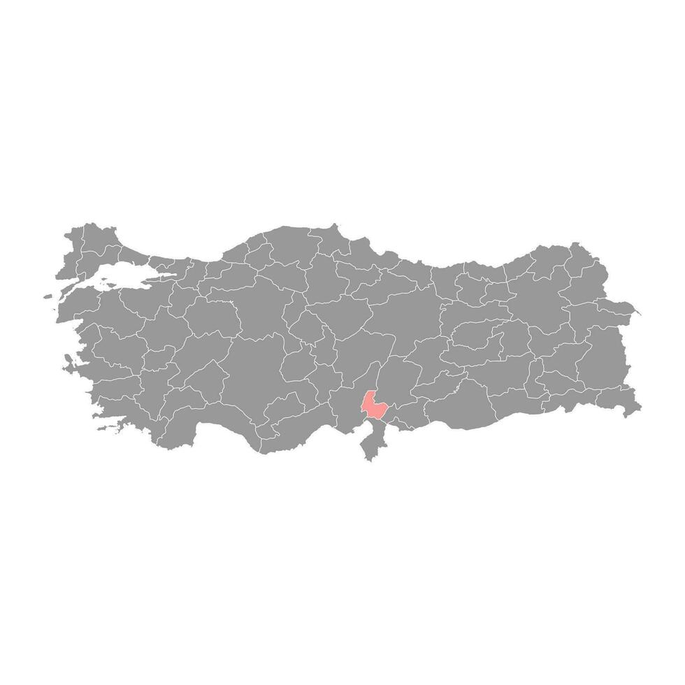 osmaniye provincia mapa, administrativo divisiones de pavo. vector ilustración.