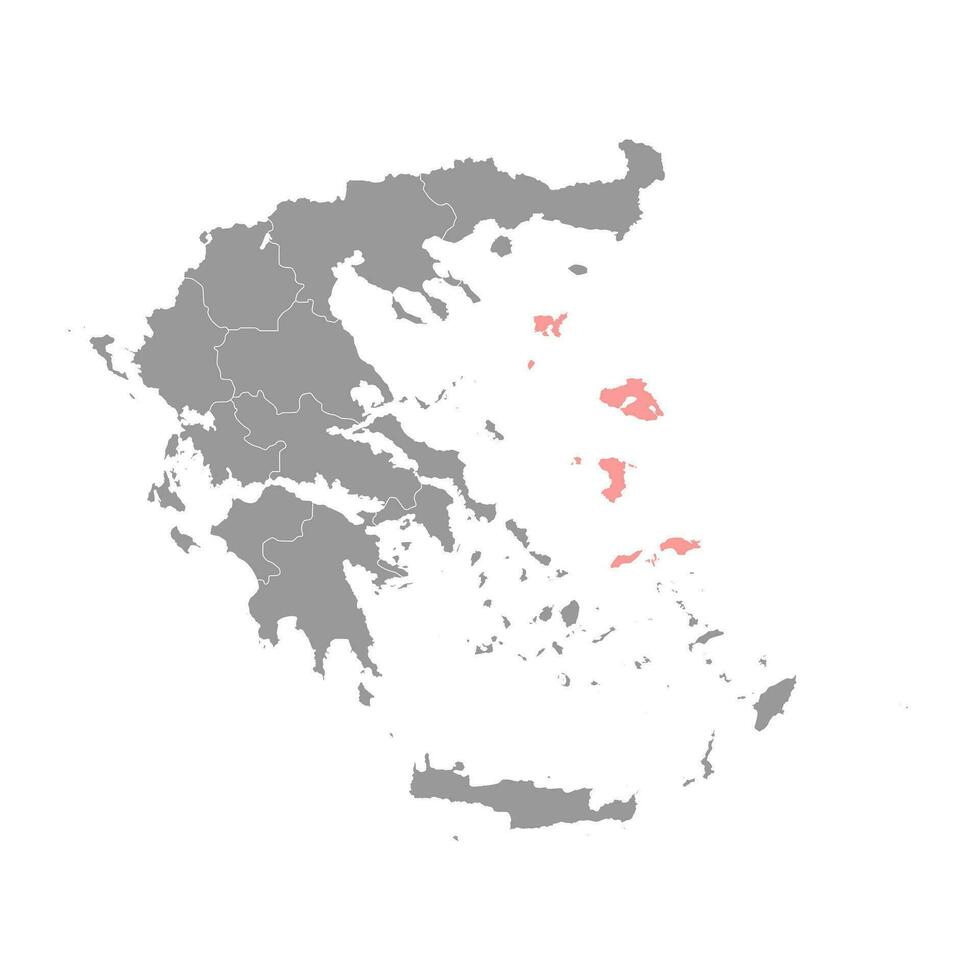 norte Egeo región mapa, administrativo región de Grecia. vector ilustración.