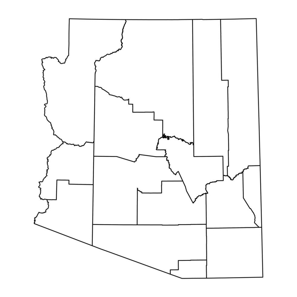 Arizona state map with counties. Vector illustration.