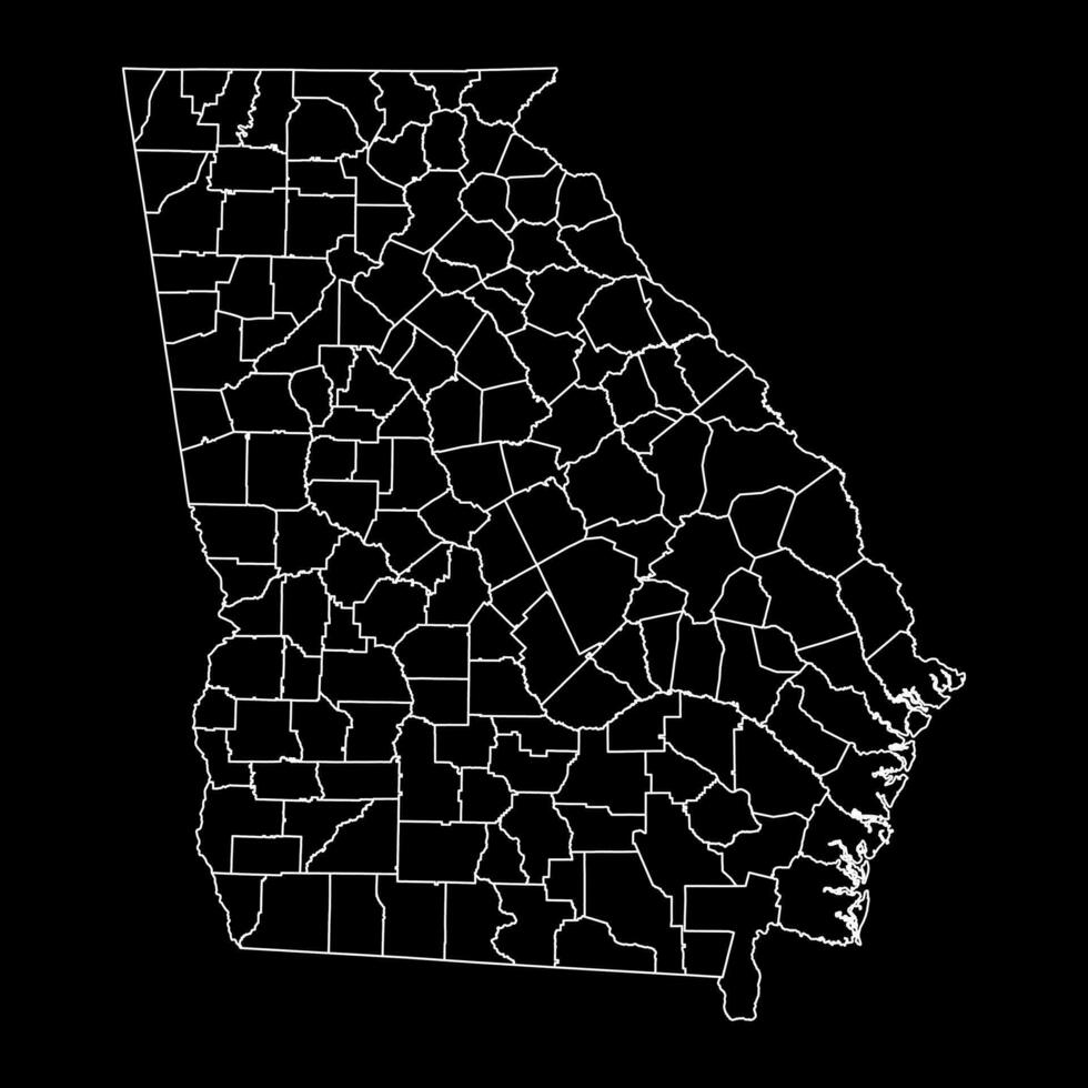 Georgia state map with counties. Vector illustration.