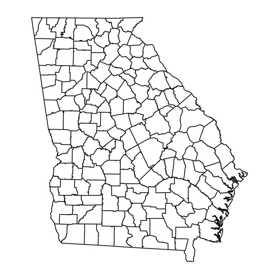 Georgia estado mapa con condados vector ilustración.