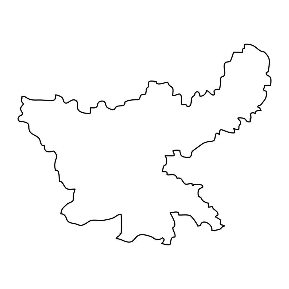 Jharkhand state map, administrative division of India. Vector illustration.