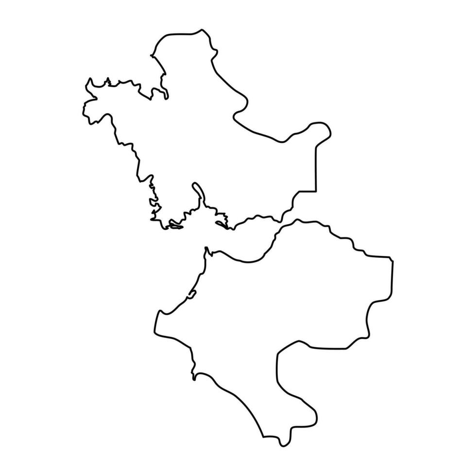 Western Greece region map, administrative region of Greece. Vector illustration.