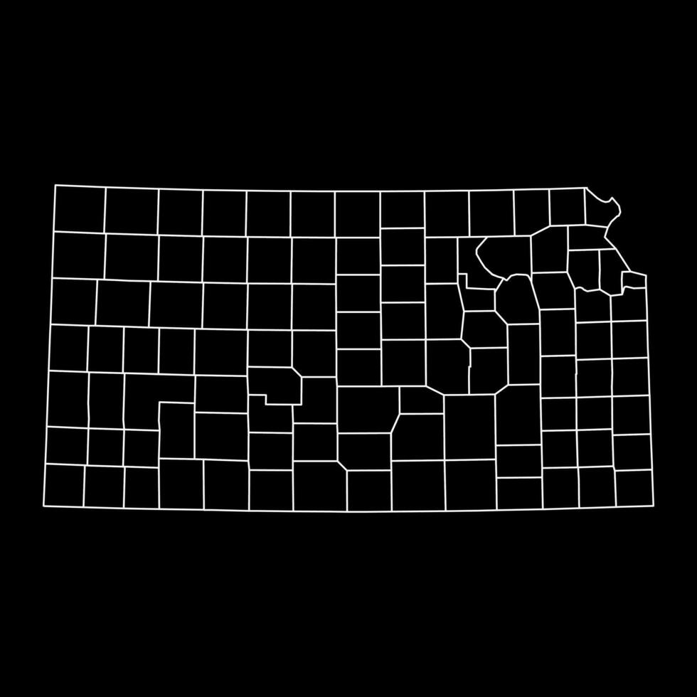 Kansas state map with counties. Vector illustration.