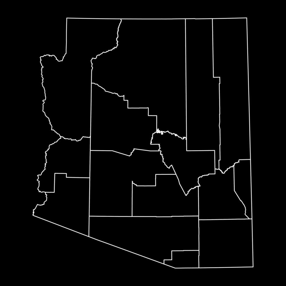 Arizona state map with counties. Vector illustration.