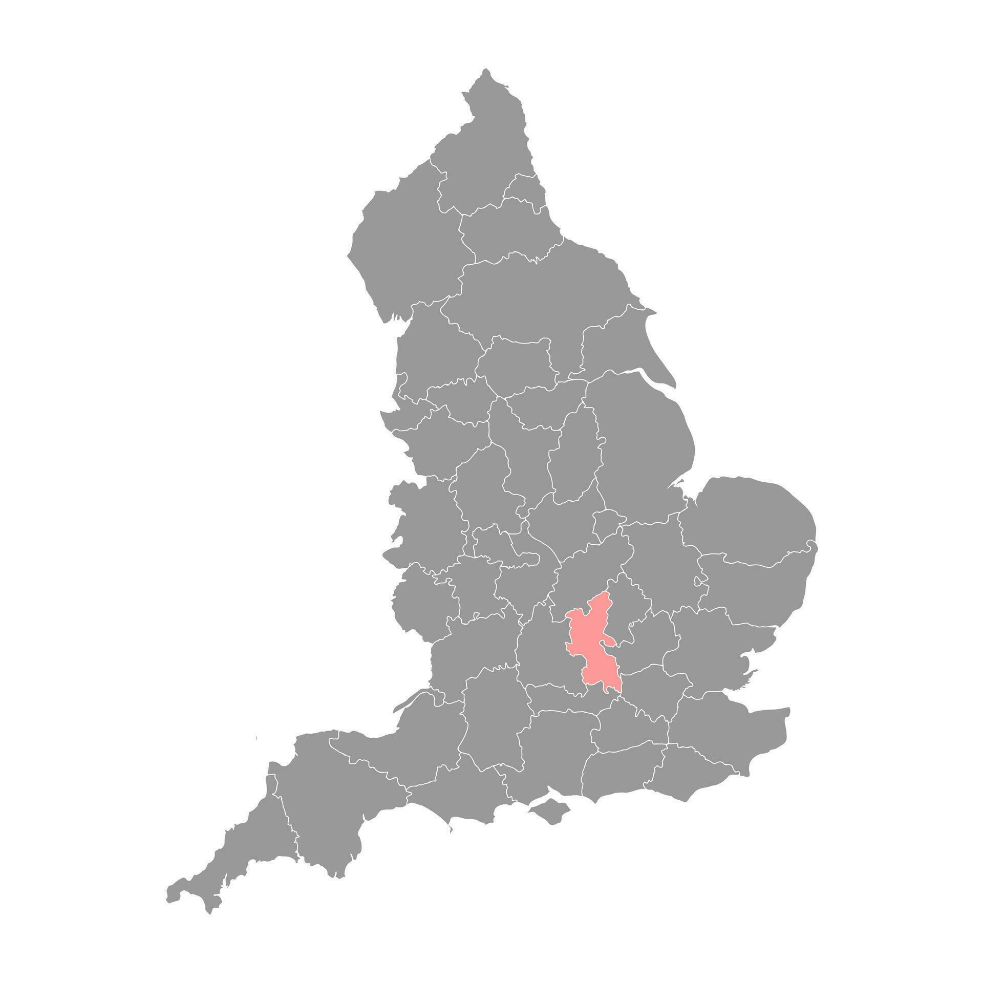 Buckinghamshire map, administrative county of England. Vector