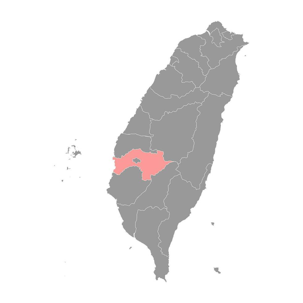 Chiayi county map, county of the Republic of China, Taiwan. Vector illustration.