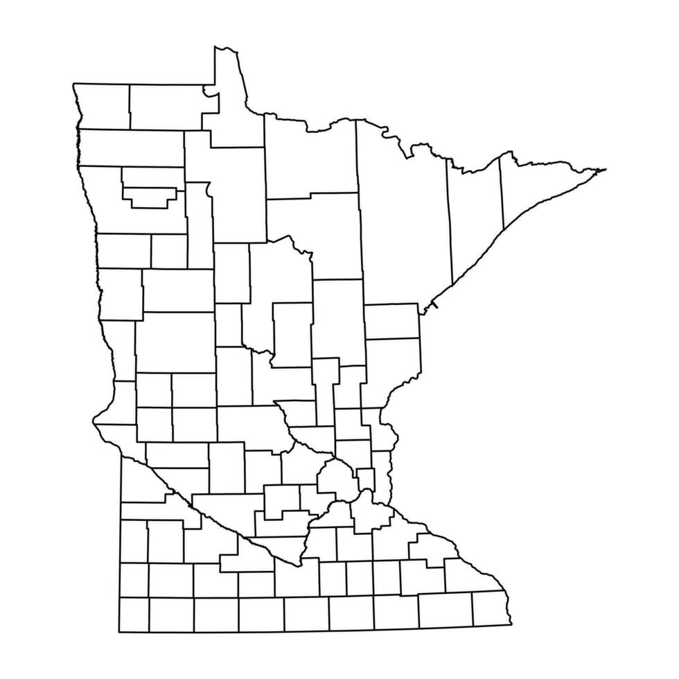 Minnesota estado mapa con condados vector ilustración.