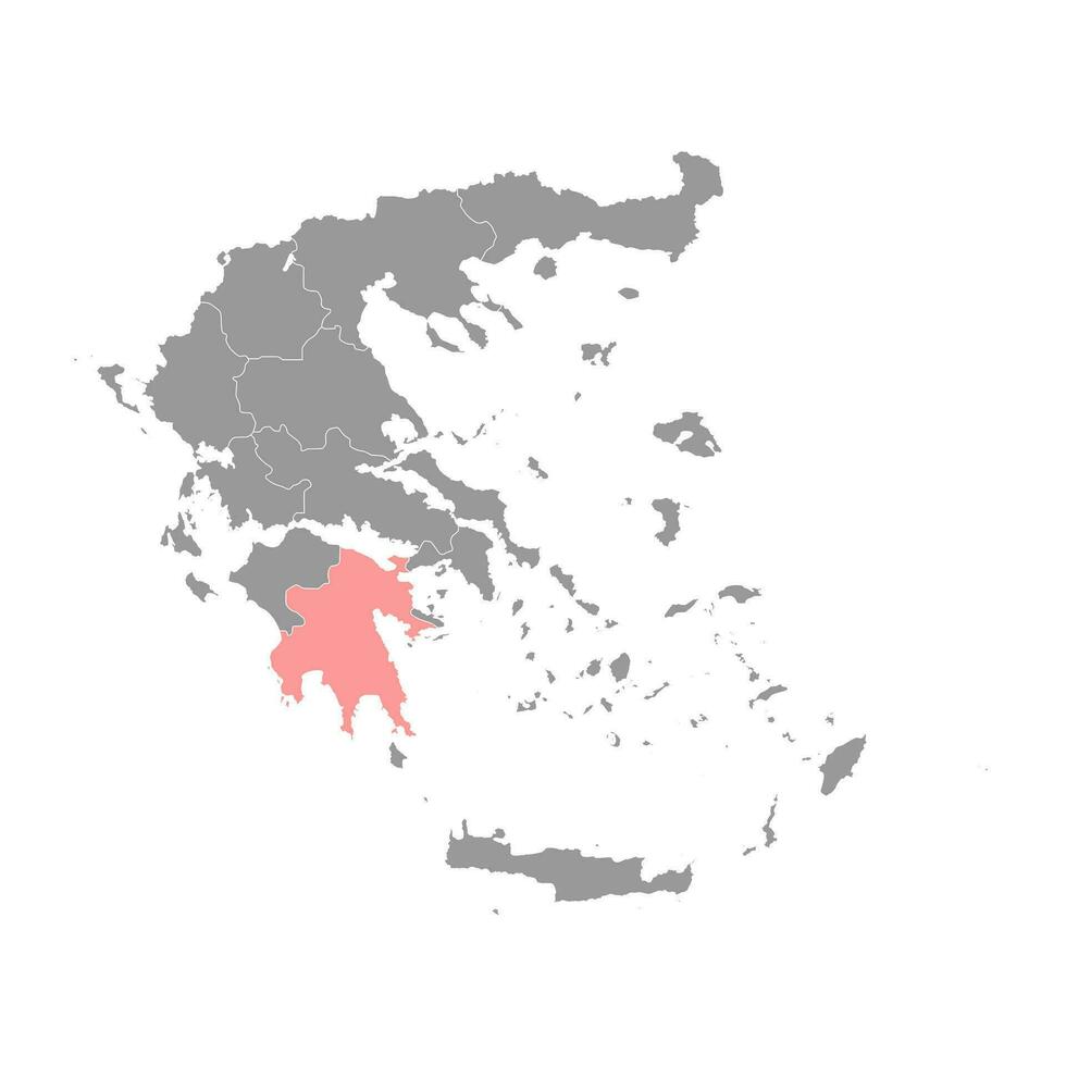 peloponeso región mapa, administrativo región de Grecia. vector ilustración.