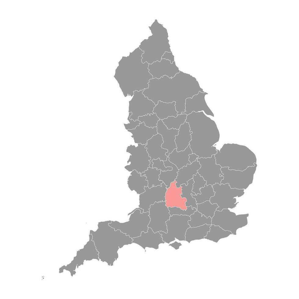 Oxfordshire mapa, ceremonial condado de Inglaterra. vector ilustración.