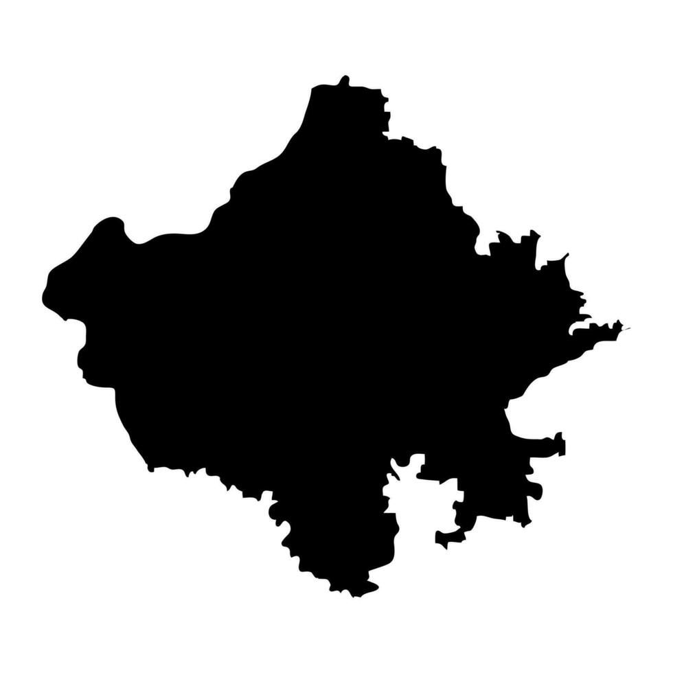 Rajasthan estado mapa, administrativo división de India. vector ilustración.