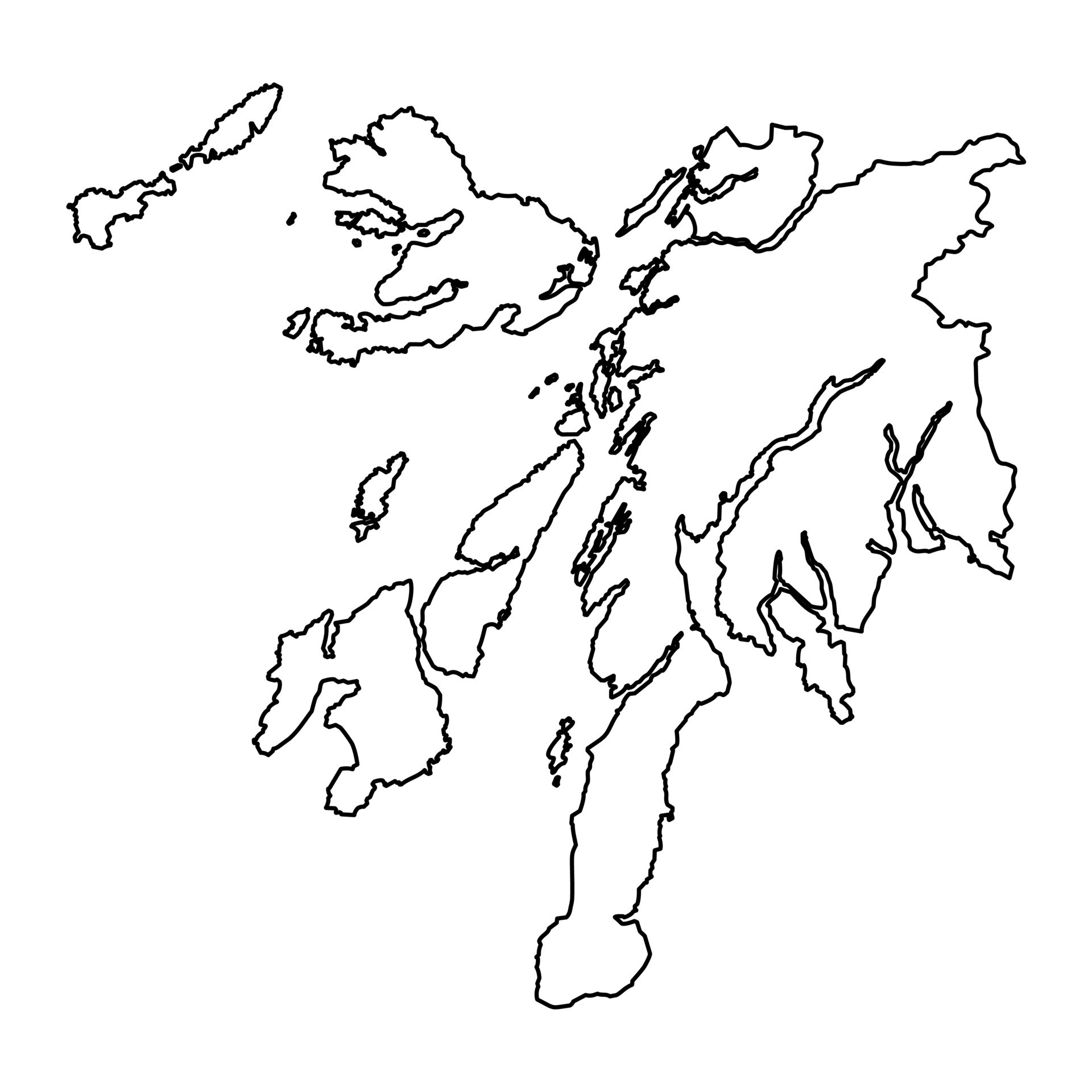 Argyll and Bute map, council area of Scotland. Vector illustration