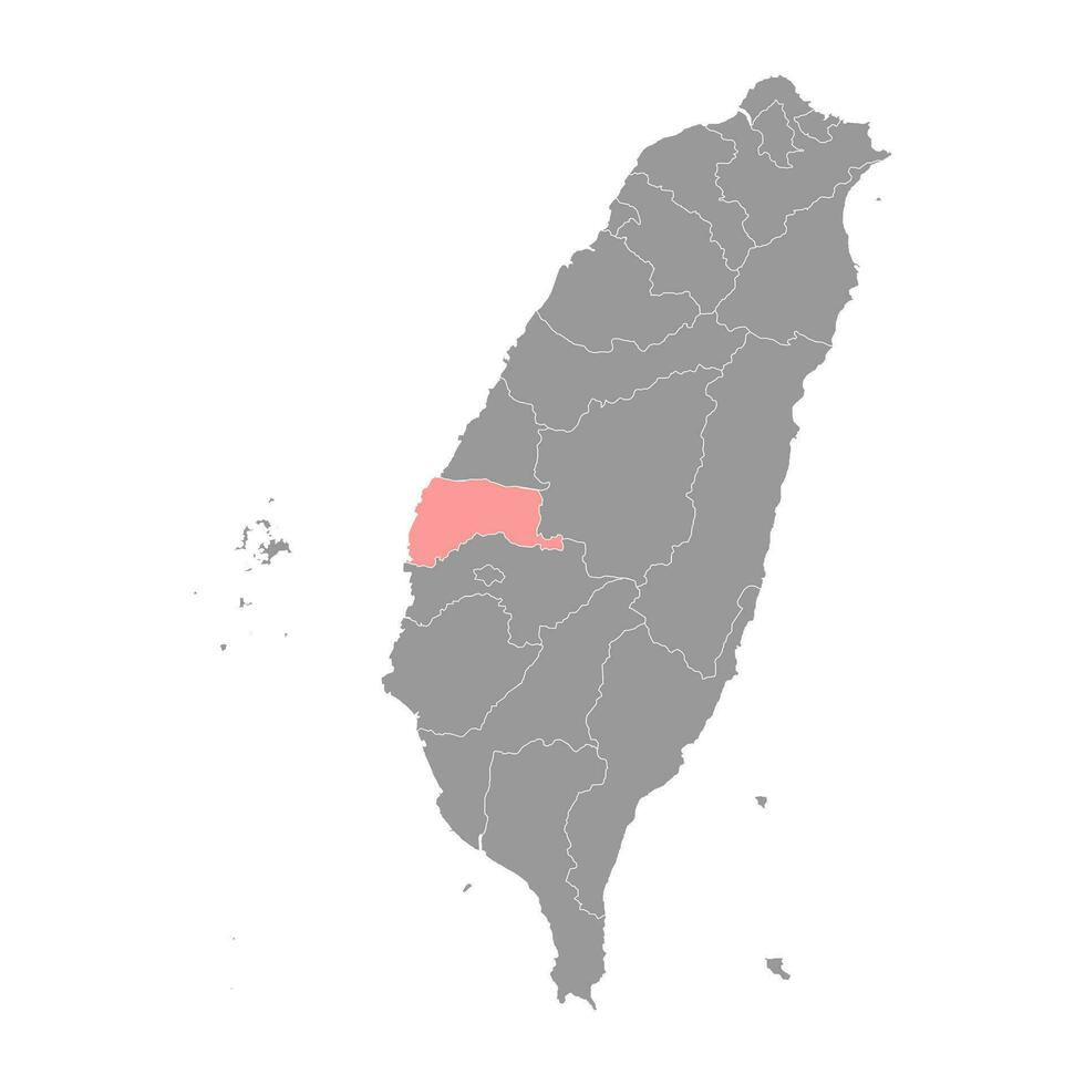 Yunlin condado mapa, condado de el república de porcelana, taiwán vector ilustración.