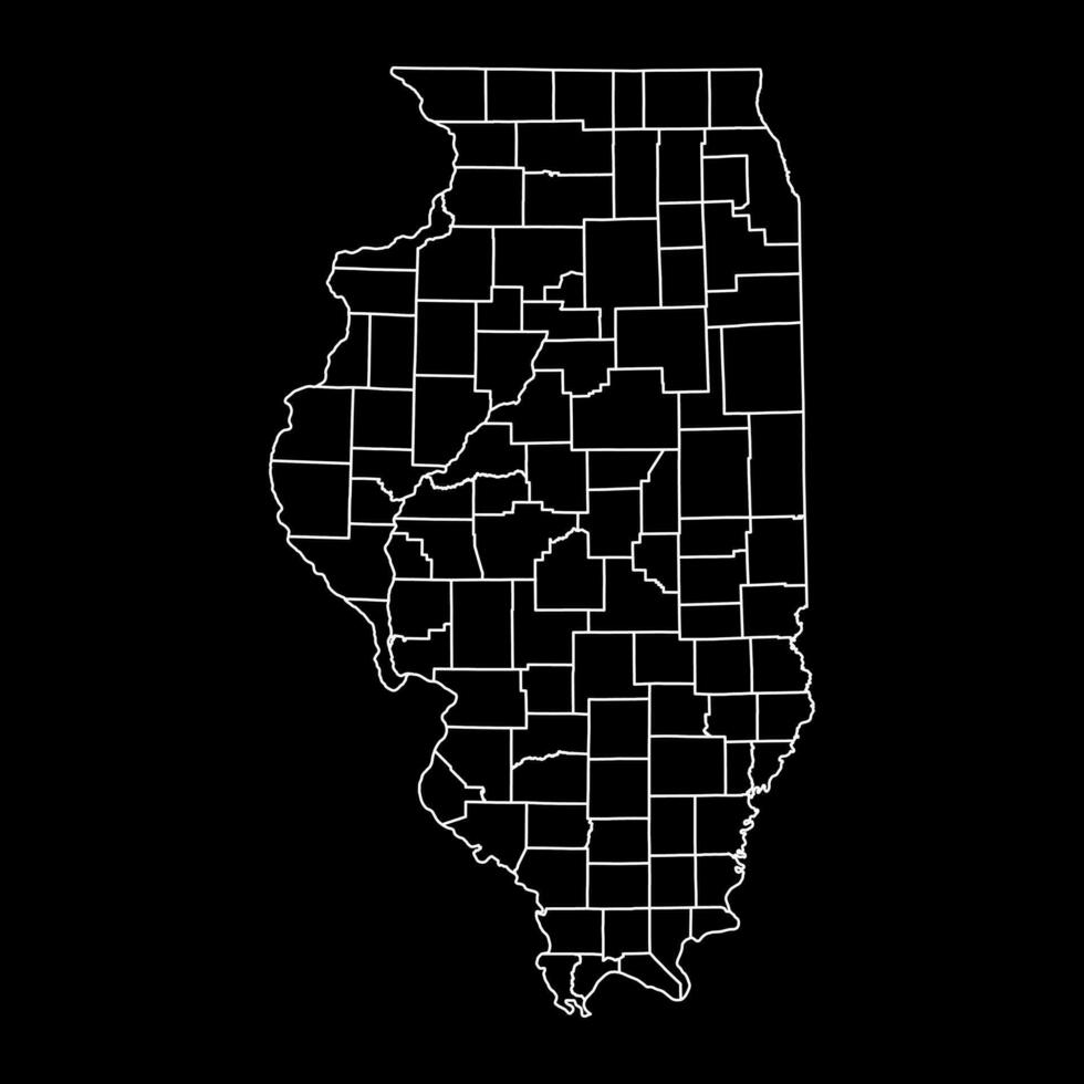 Illinois state map with counties. Vector illustration.