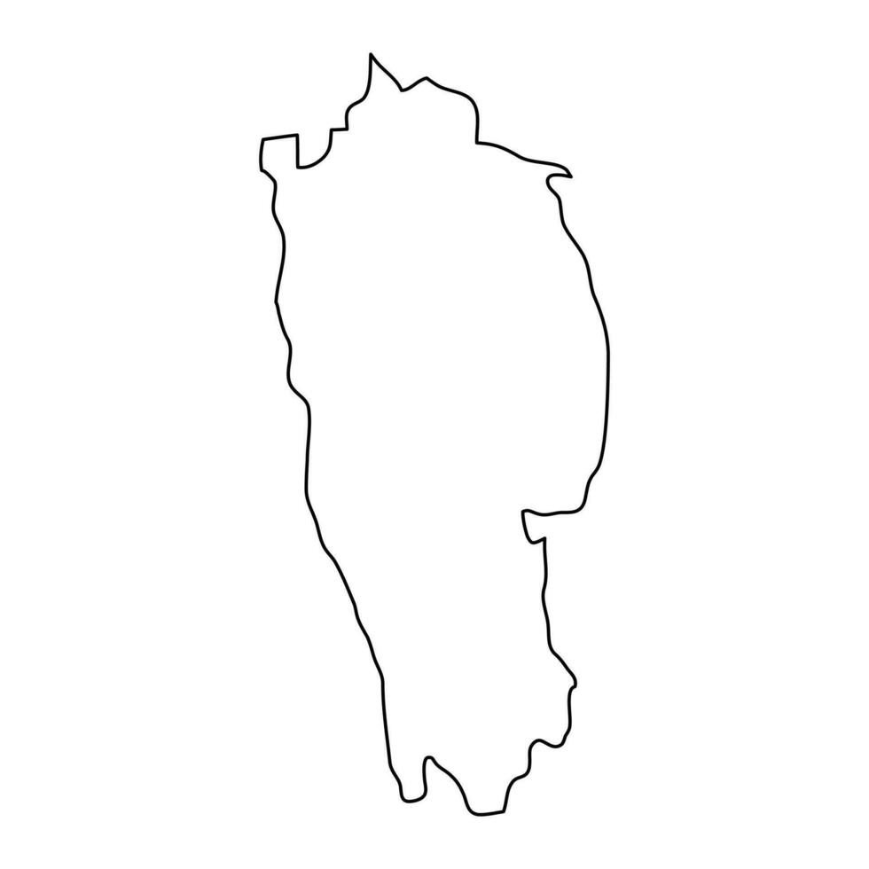 Mizoram state map, administrative division of India. Vector illustration.