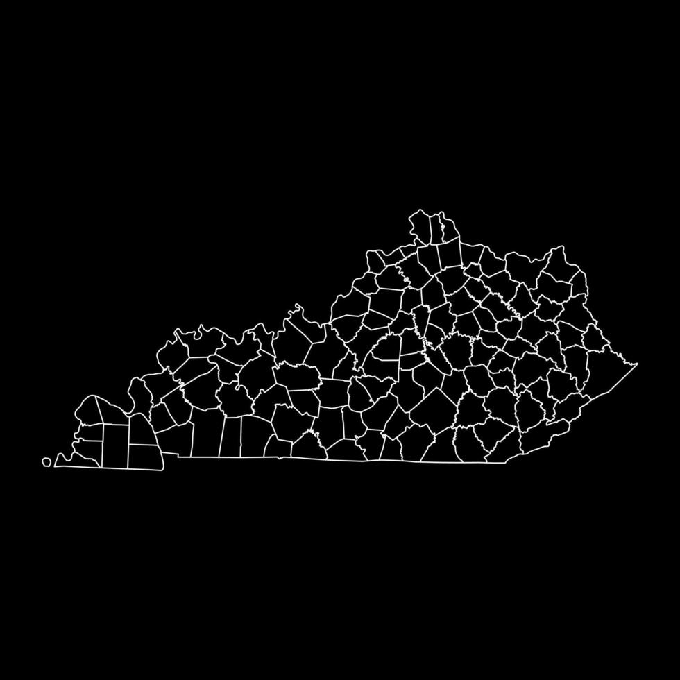 Kentucky state map with counties. Vector illustration.