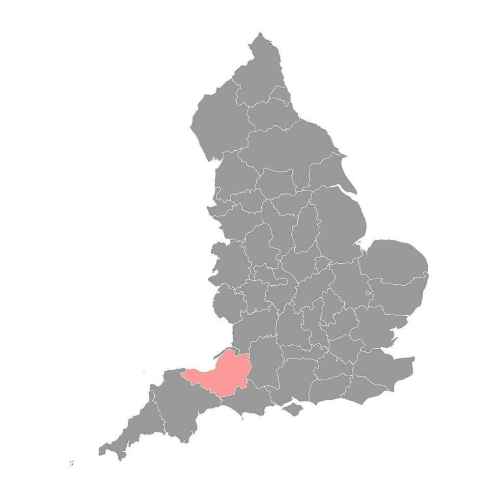 voltereta mapa, ceremonial condado de Inglaterra. vector ilustración.