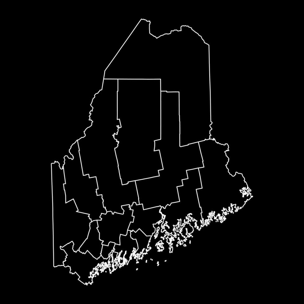 Maine state map with counties. Vector illustration.