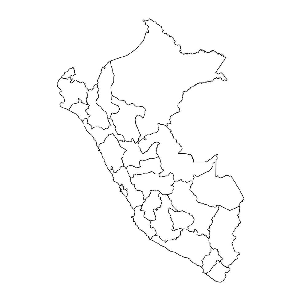 Peru map with departments. Vector Illustration.