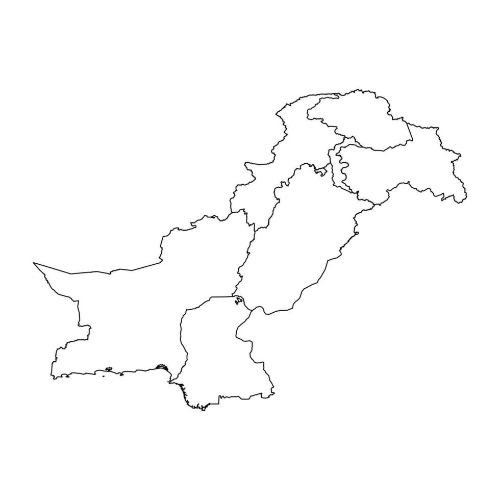 mapa de Pakistán con regiones y cuestionado territorios. vector ilustración.