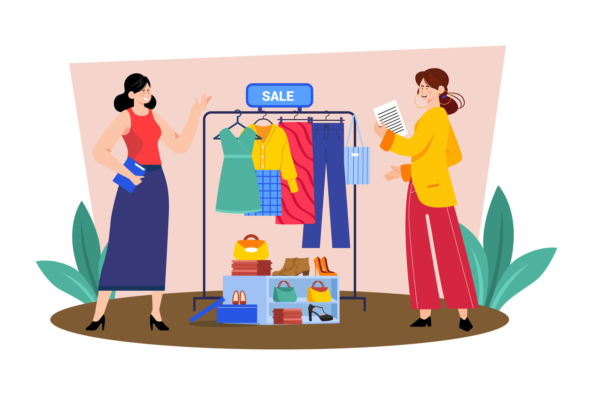 Sales Representative Helping Customers With Product Recommendations And sales-representative-helping-customers-with-product-recommendations-and