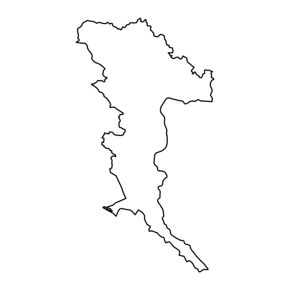 Herzegovina Neretva canton map, administrative district of Federation of Bosnia and Herzegovina. Vector illustration.