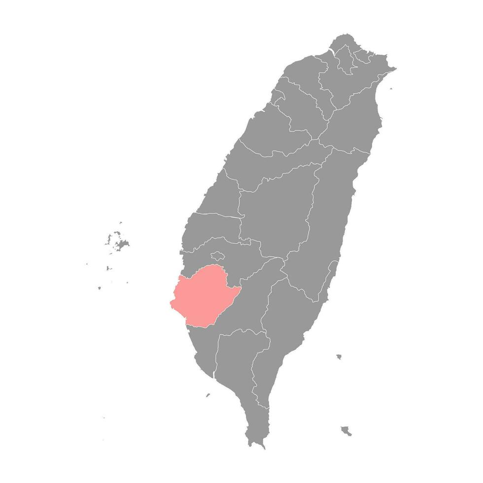 Tainan map, special municipality of the Republic of China, Taiwan. Vector illustration.