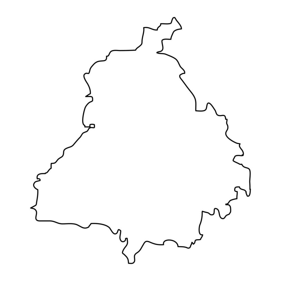 Punjab state map, administrative division of India. Vector illustration.