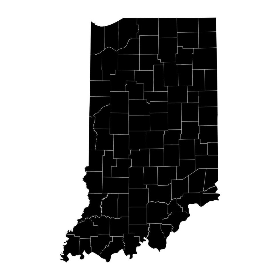 Indiana state map with counties. Vector illustration.