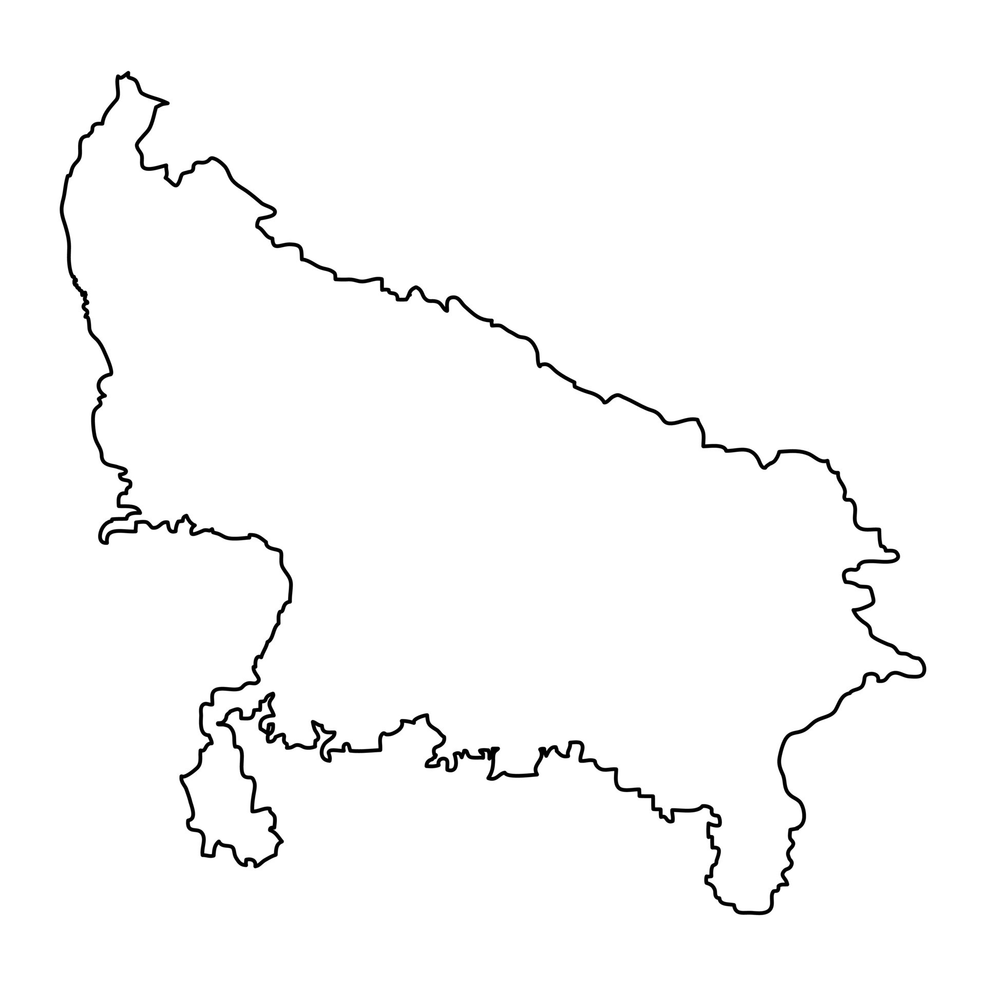 Uttar Pradesh State Map Administrative Division Of India Vector uttar-pradesh-state-map-administrative-division-of-india-vector