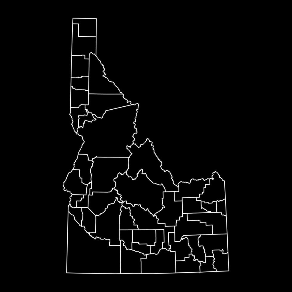 Idaho state map with counties. Vector illustration.