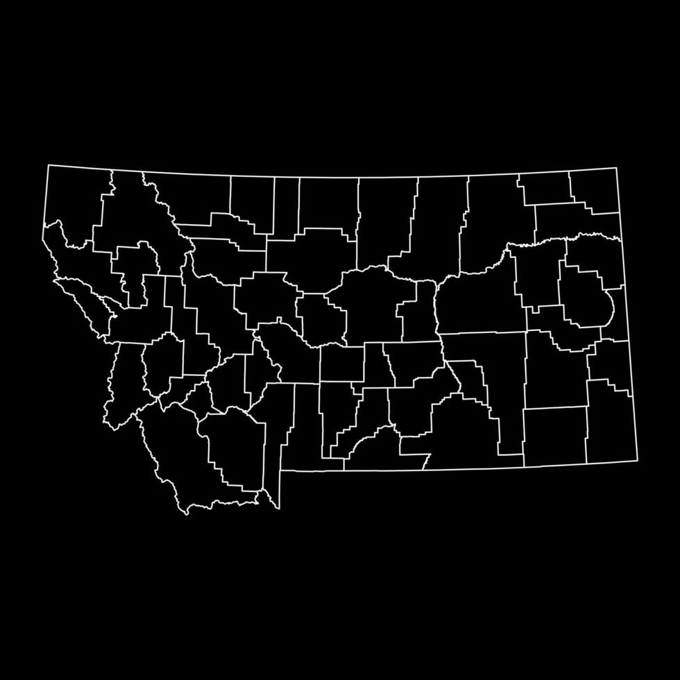 Montana state map with counties. Vector illustration.