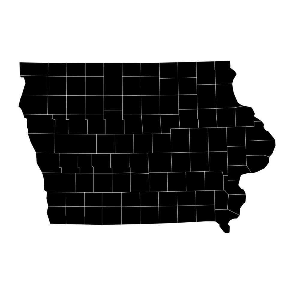 Iowa state map with counties. Vector illustration.