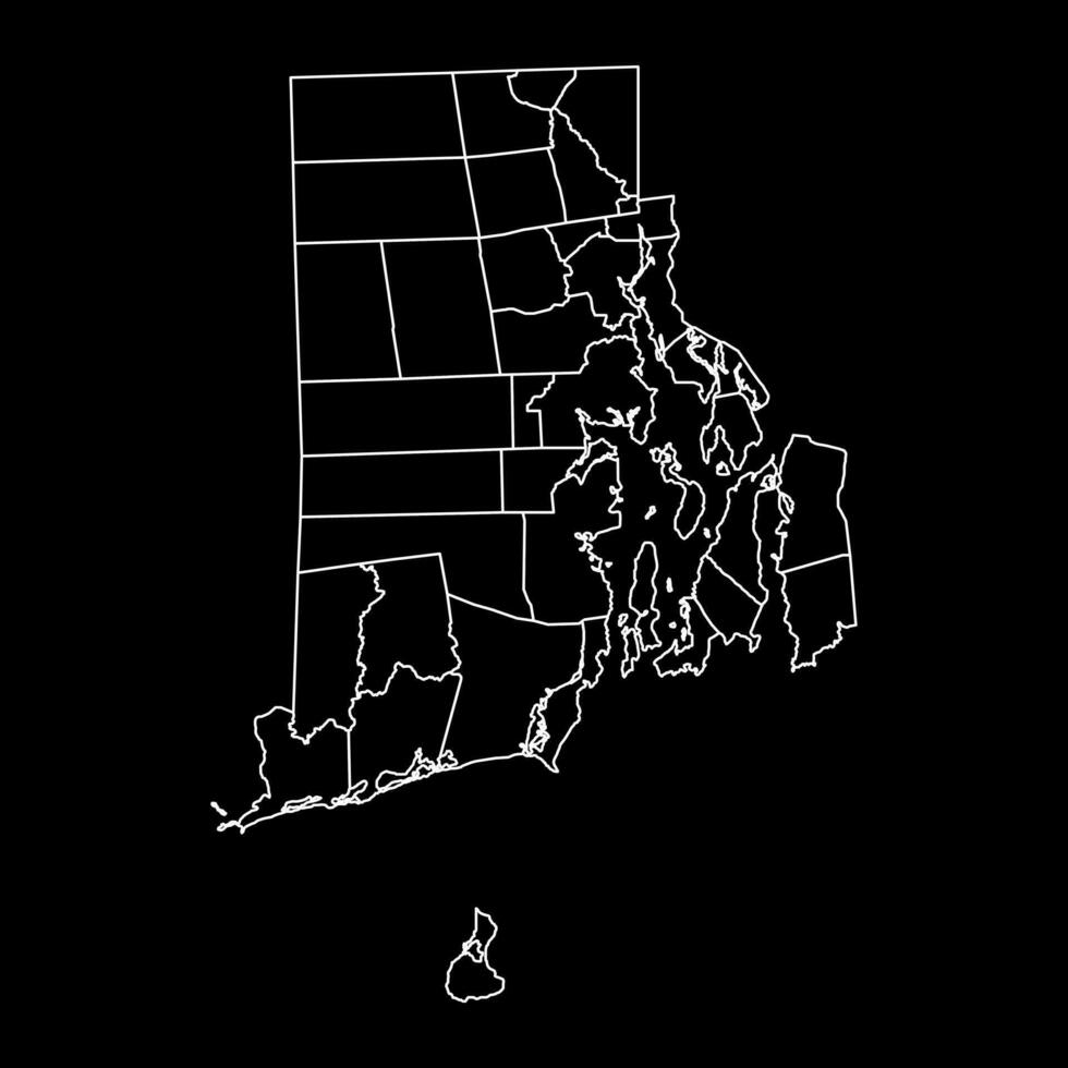 Rhode Island state map with counties. Vector illustration.