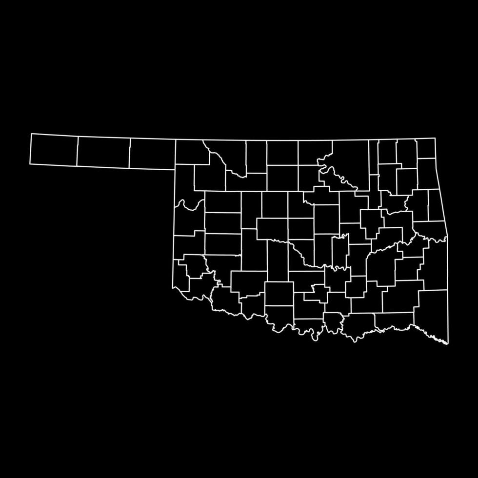 Oklahoma estado mapa con condados vector ilustración.