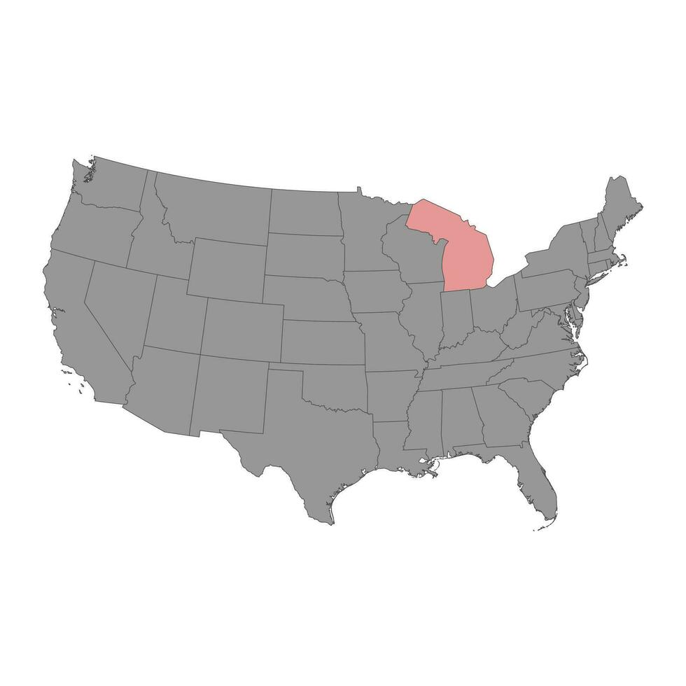 Michigan state map. Vector illustration.