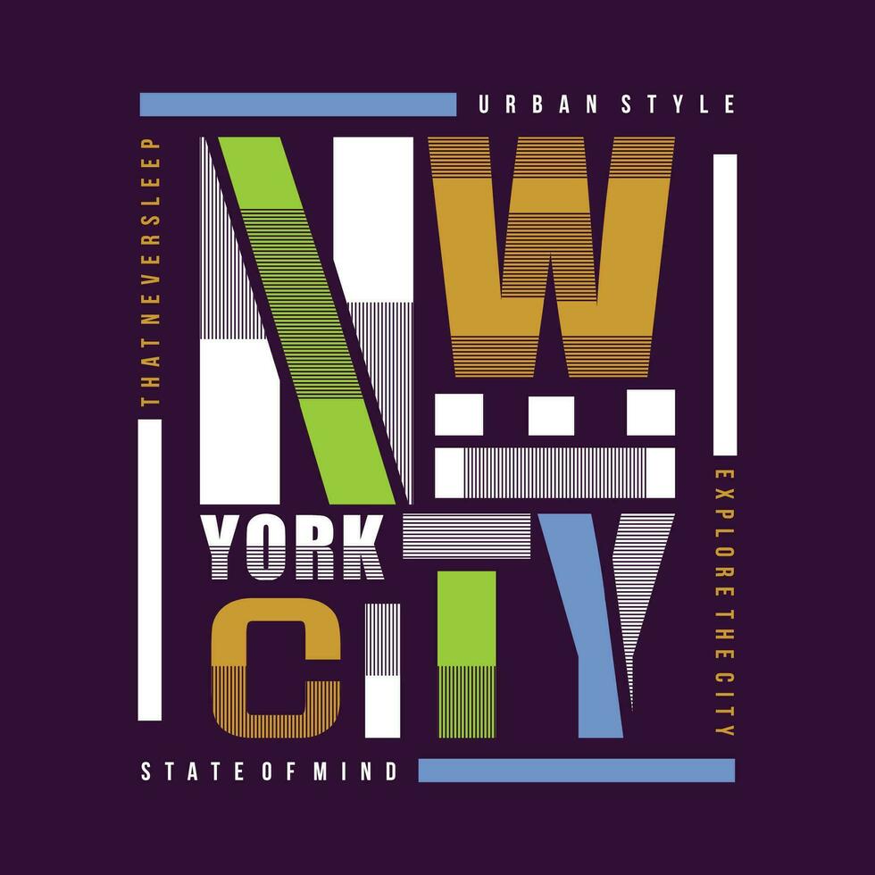 new york city lettering typography vector, abstract graphic, illustration, for print t shirt vector