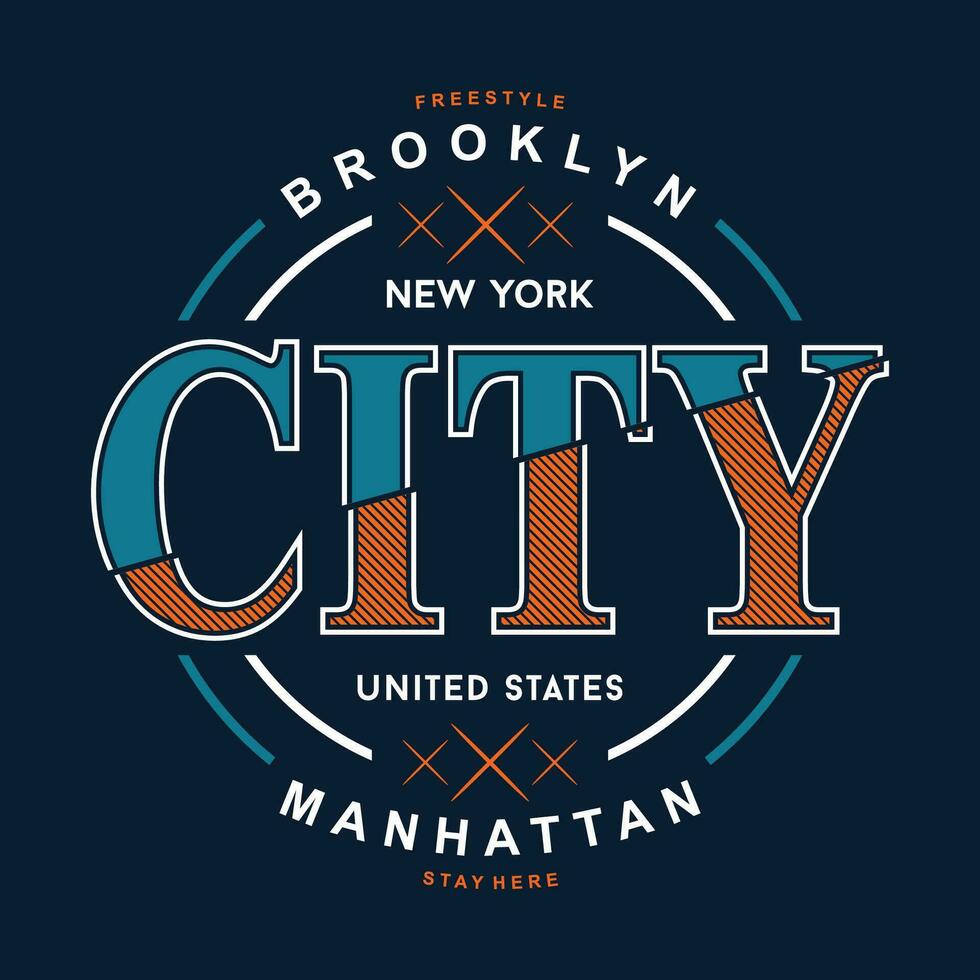 brooklyn new york graphic design, typography vector, illustration, for print t shirt, cool modern style vector