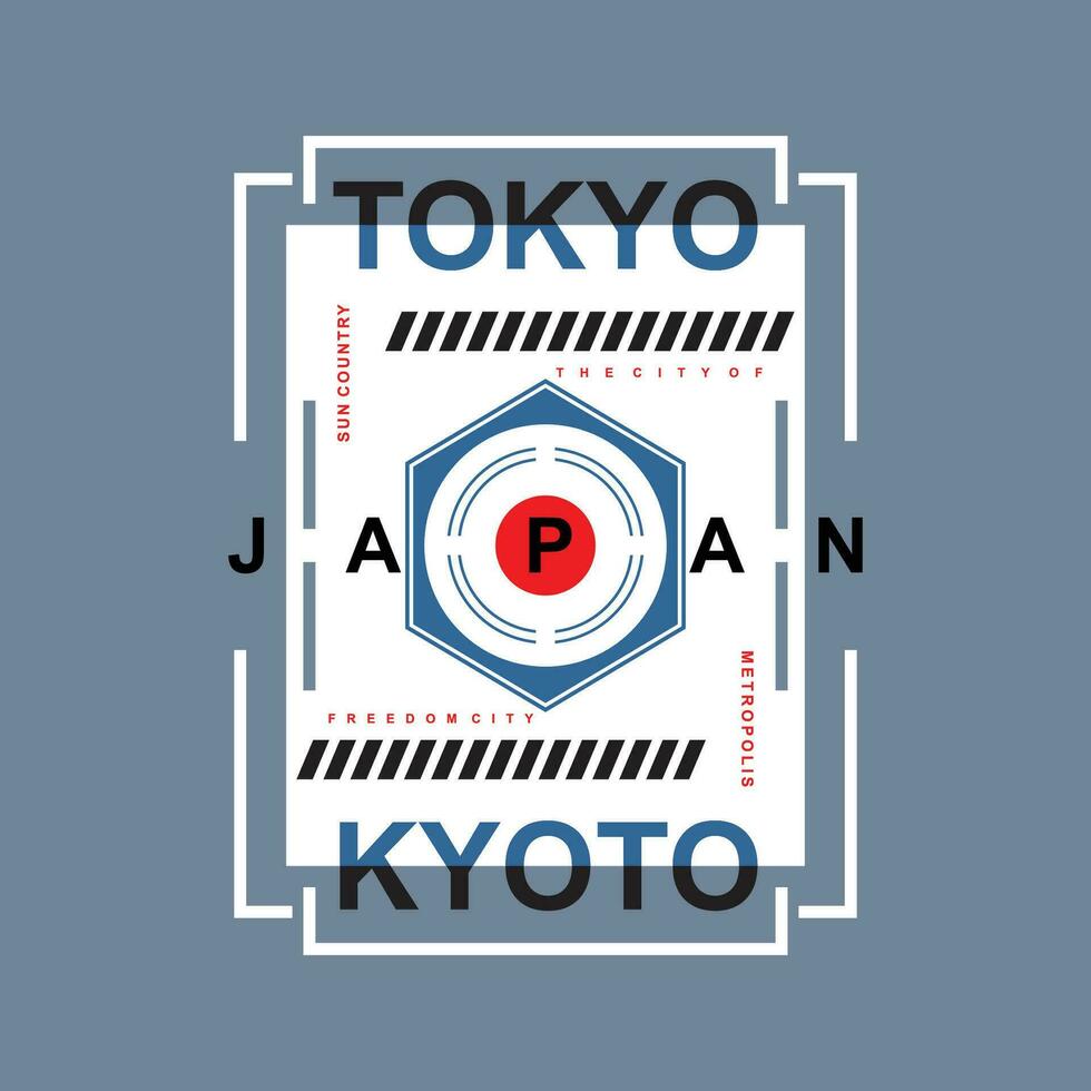 tokio Kioto Japón gráfico, tipografía vector, ilustración, para impresión t camisa, con tokio Japón moderno estilo vector