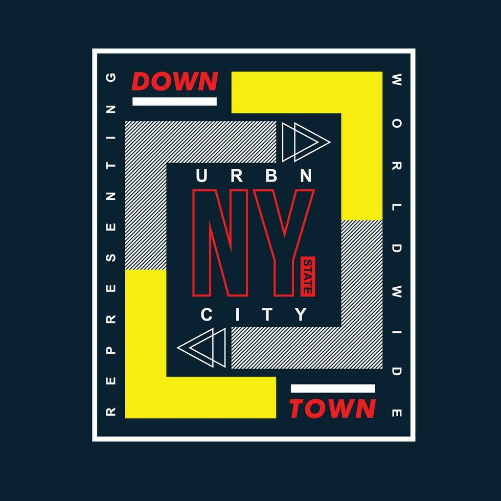 Nueva York ciudad abajo pueblo gráfico diseño, tipografía vector, ilustración, para impresión t camisa, frio moderno estilo vector