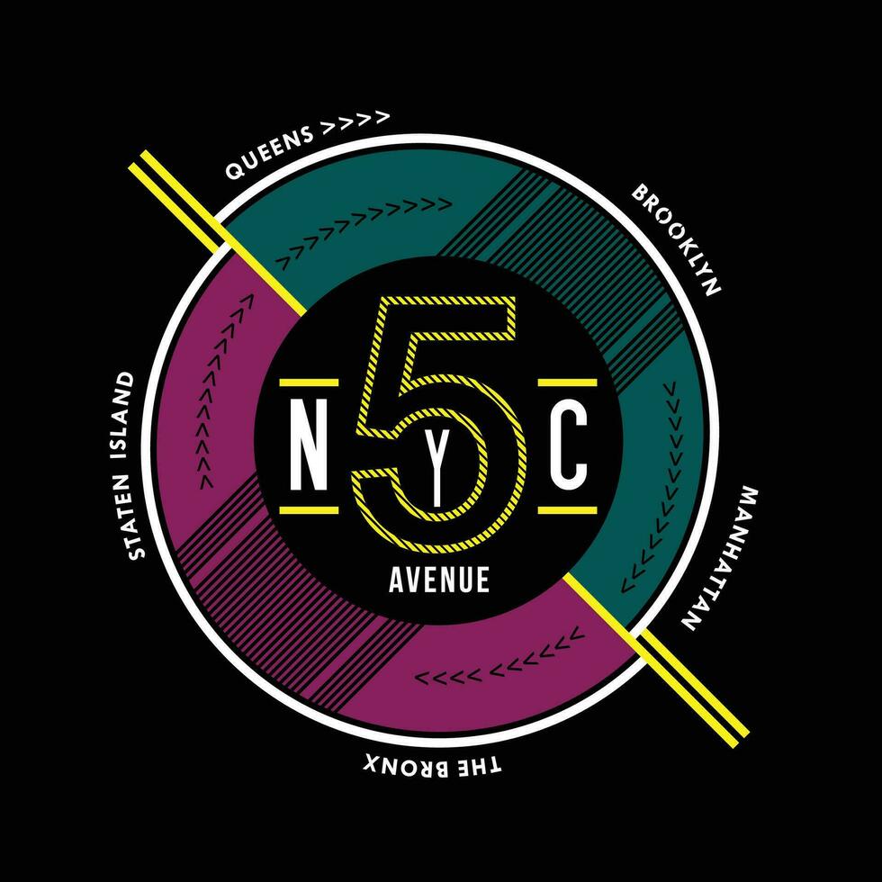 nyc five borough vector t shirt print, typography graphic design, and other use