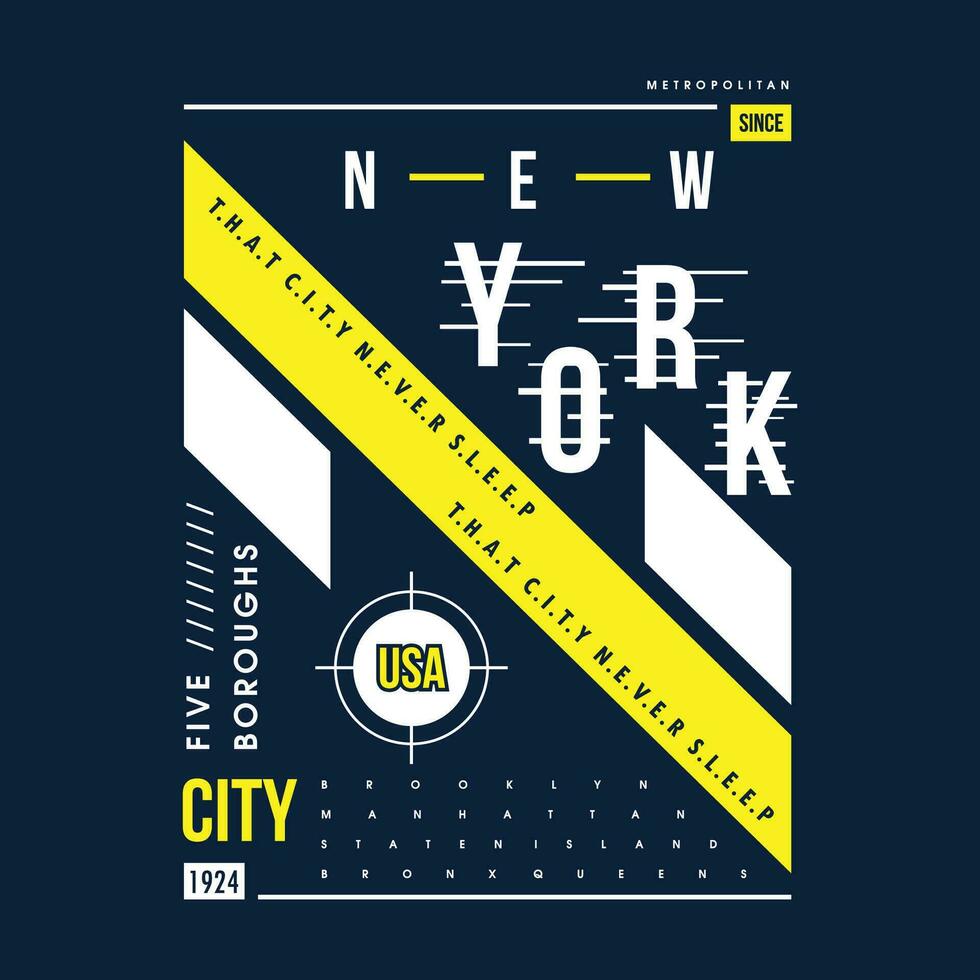 new york city graphic typography vector, for t shirt print, casual style vector