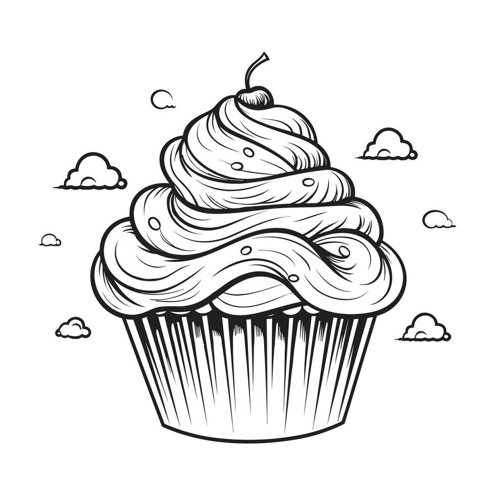 Beautiful Cupcake Silhouette vector