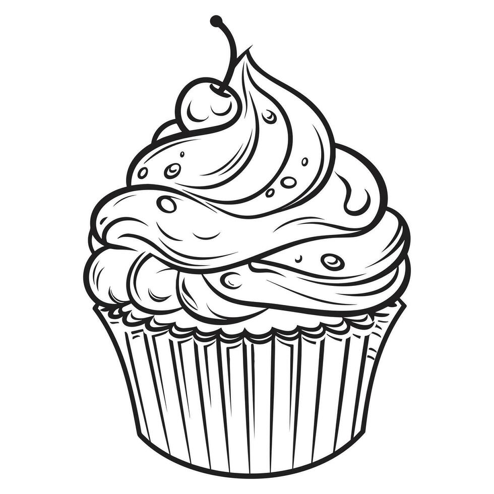 Beautiful Cupcake Silhouette vector