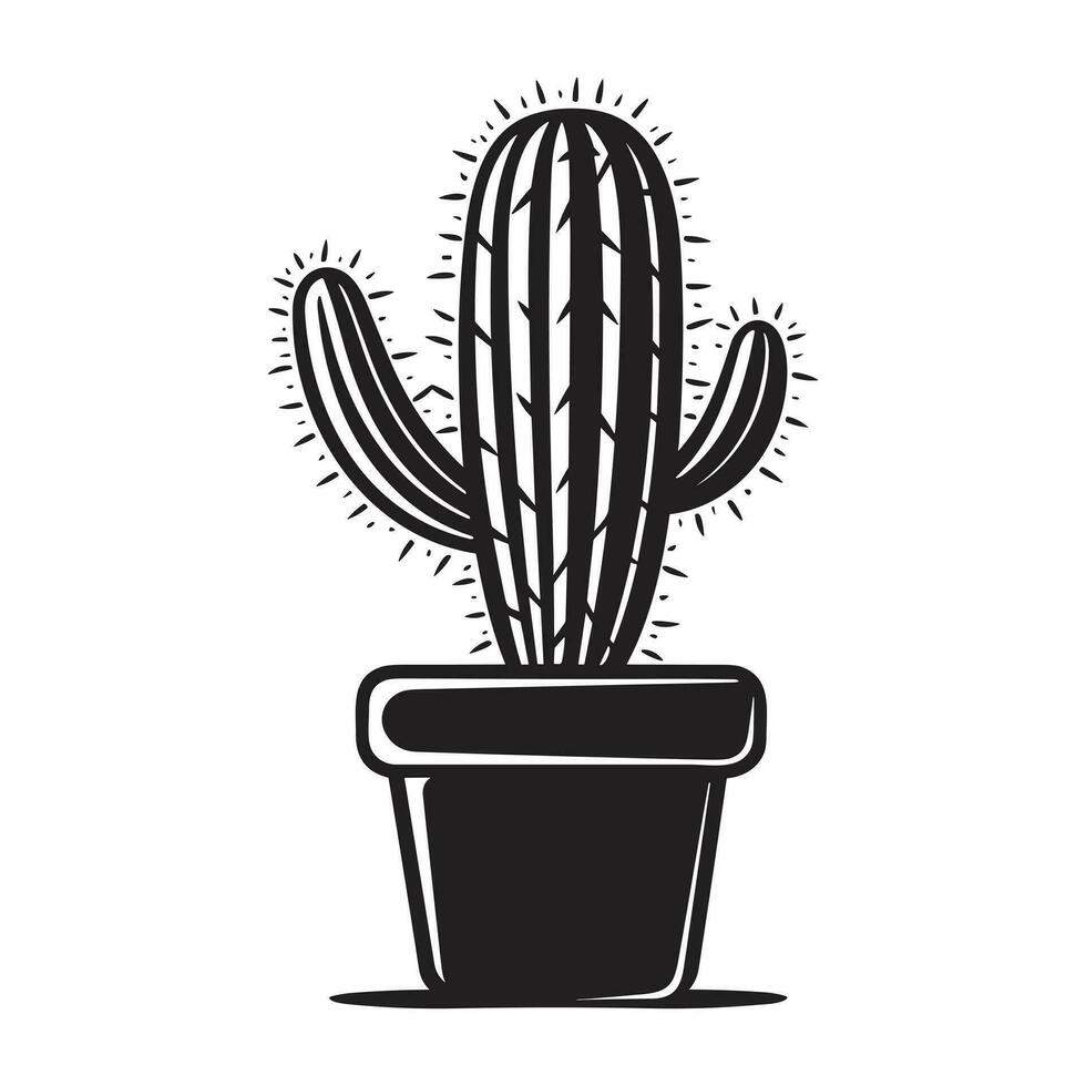 hermosa cactus silueta vector