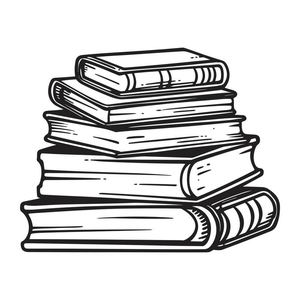 Beautiful Book Pile - vector