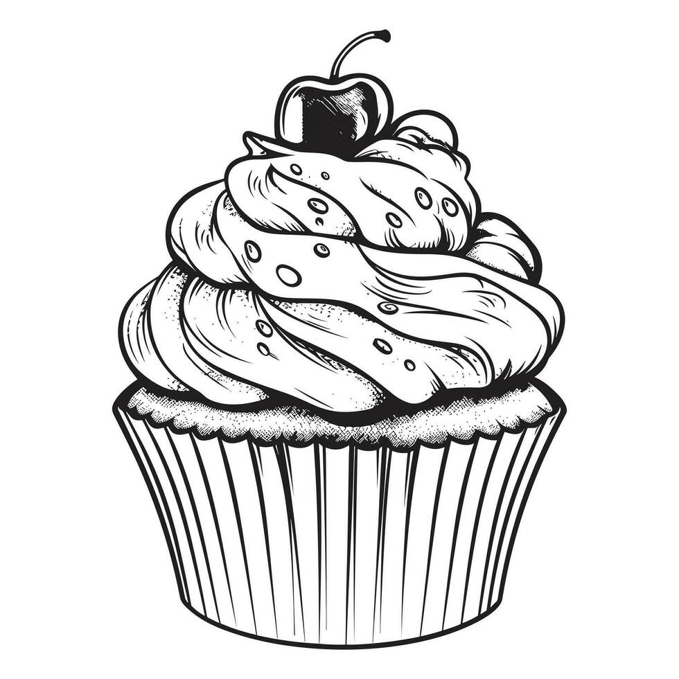 Beautiful Cupcake Silhouette vector