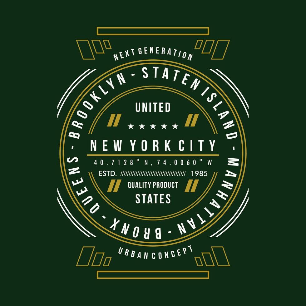 new york city vector t shirt print, typography graphic design, and other use